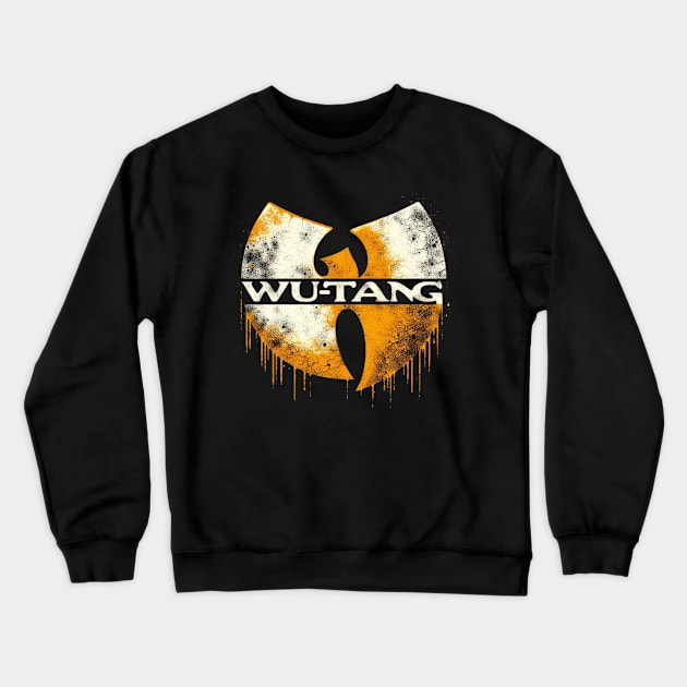 Wutang logo distressed molten effect Crewneck Sweatshirt by thestaroflove